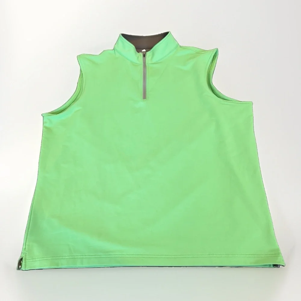 Peter Millar Vest Golf Element Wicking Mens XL Green 1/4 Zip Mock Neck
